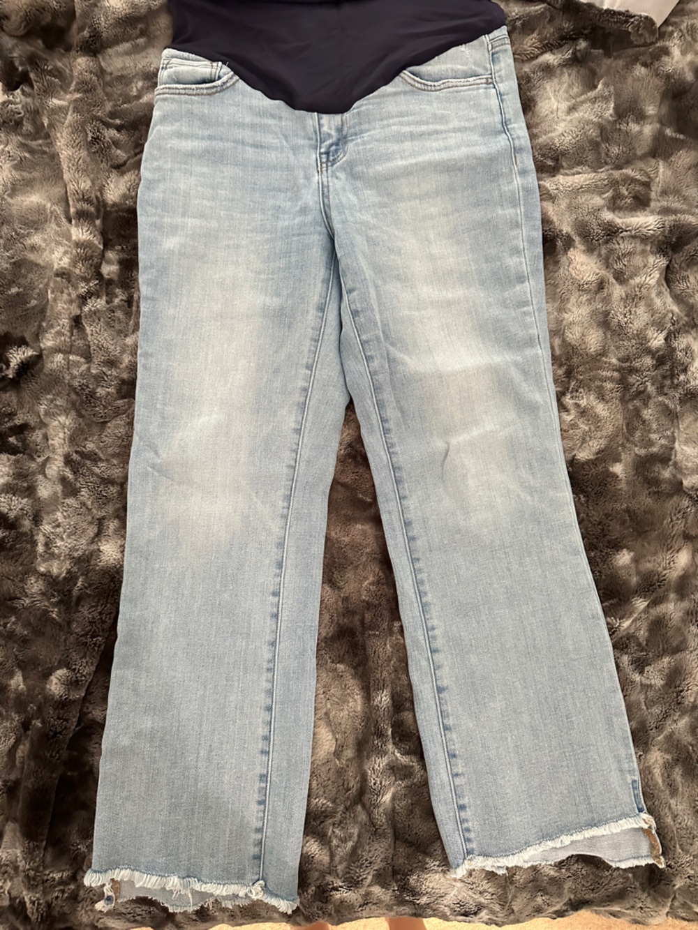 Pinkblush Light Blue Raw Edge Crop Jeans - Picture 3 of 11